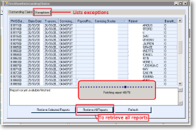 Click on either Retrieve All Reports or Retrieve Selected Reports