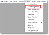 On main menu under the Financial tab select Outstanding Claims